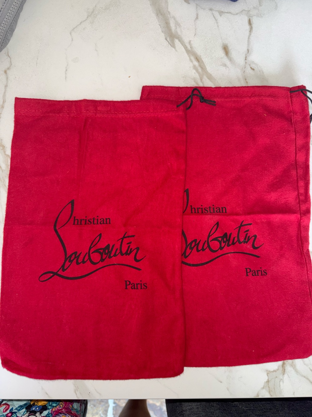 Christian Louboutin Paris Red Shoe Dust Bags Set of 2 Designer bags ❤️👠